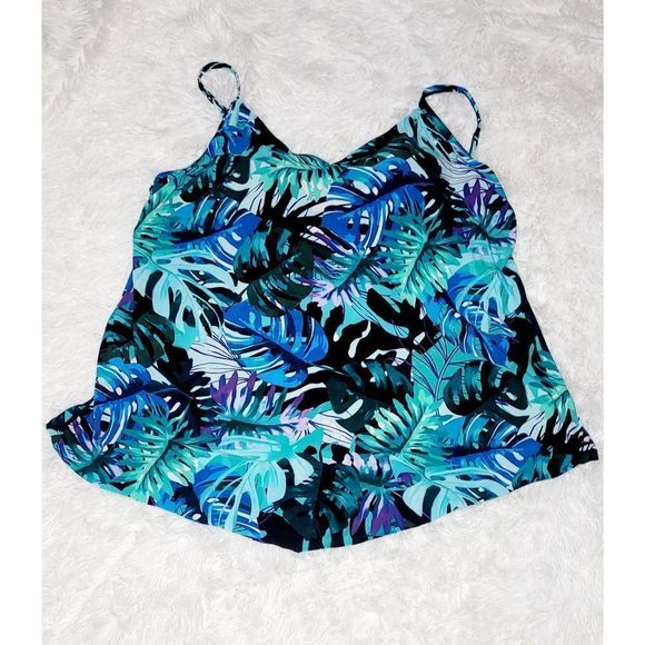 Haut De Tankini Aqua Green Magenta, Taille M, à Bretelles Ajustables - Neuf !
